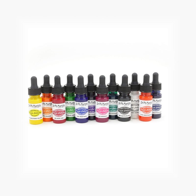 Dr. Ph. Martin's Spectralite Private Collection Liquid Acrylics Bottles, 0.5 oz, Set of 12 (Set 1) - Image 4